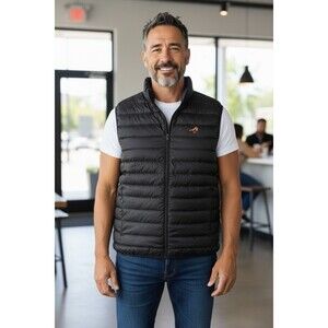 REDBREAST Vest Size XL Puffer Jacket IRISH WHISKY Black Bird Logo Down